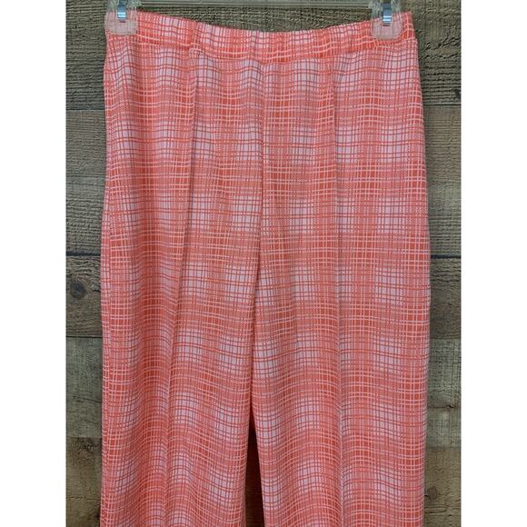Vintage 1970s MOD Orange Pull On Flare Leg Trouser Polyester Pants Sz Small - Picture 3 of 7